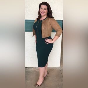 Calvin Klein Dark Green Dress 12 Business Interview Professional Office Classic